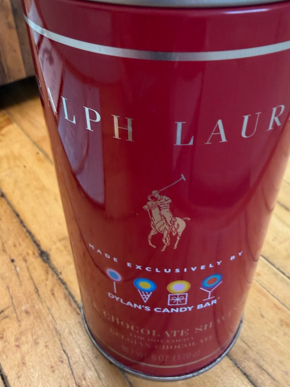 Ralph Lauren Red Decorative Candy Tin with Silver Accents